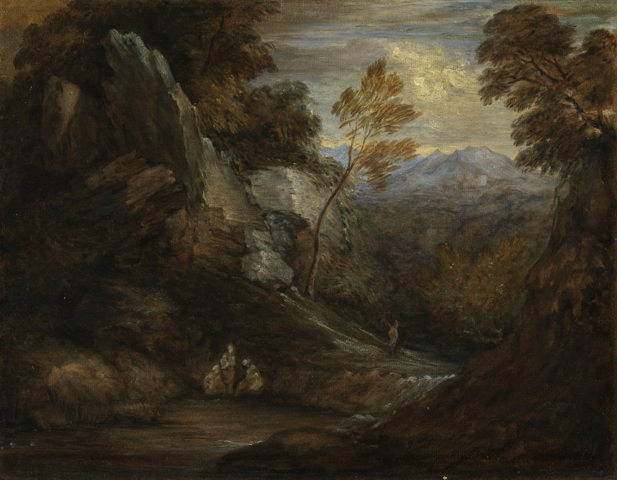 Képzelt táj, 1880-1920 (olaj, papír, vászon) alkotó: Thomas (follower of) Gainsborough