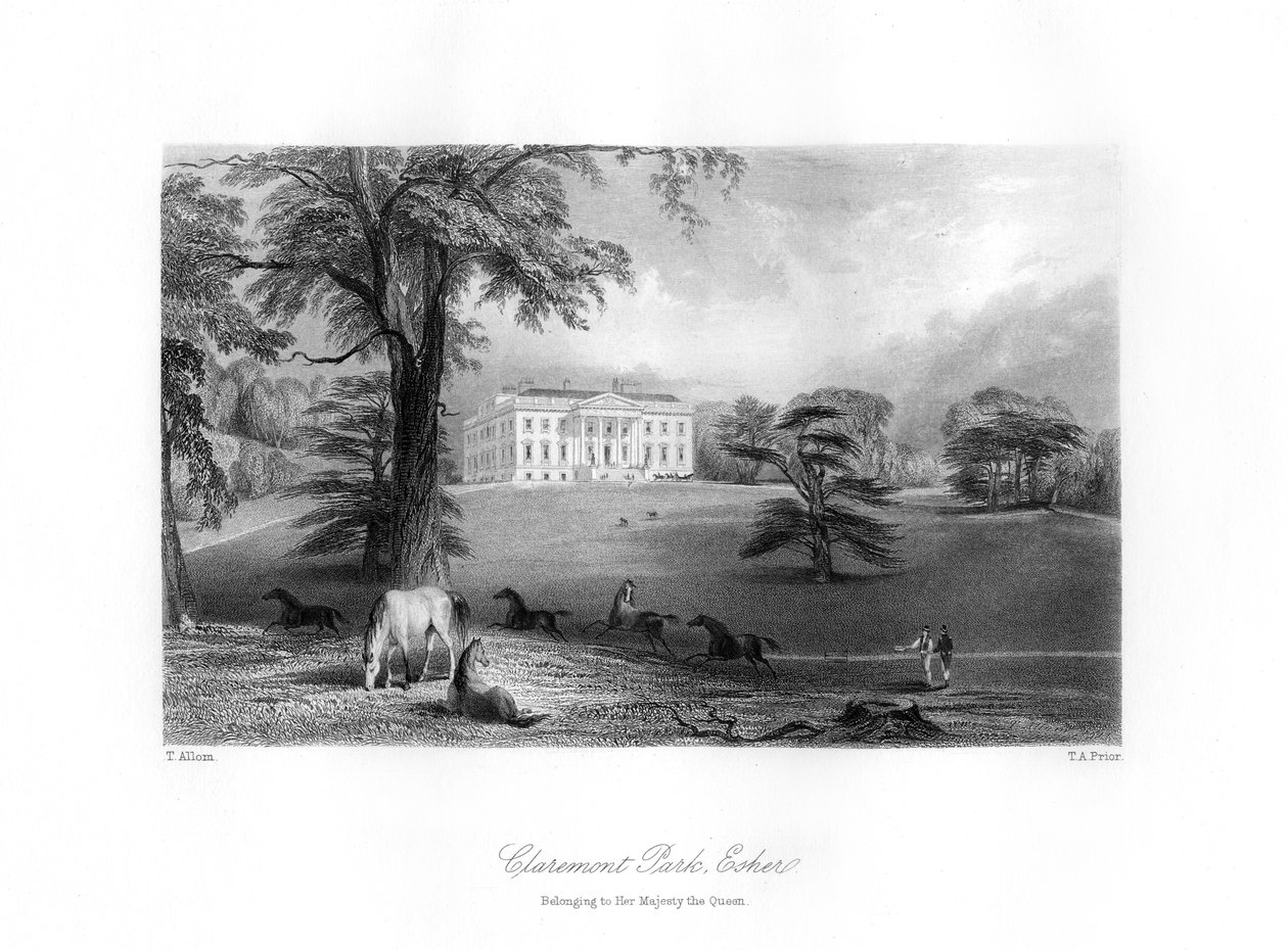 Claremont Park, Esher, Surrey, 19. század. alkotó: Thomas Abel Prior