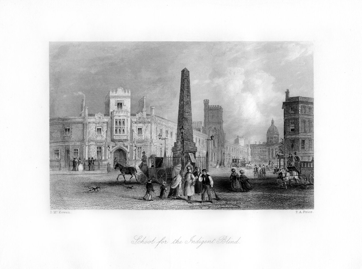 A rászoruló vakok iskolája, Southwark, London, 19. század. alkotó: Thomas Abel Prior