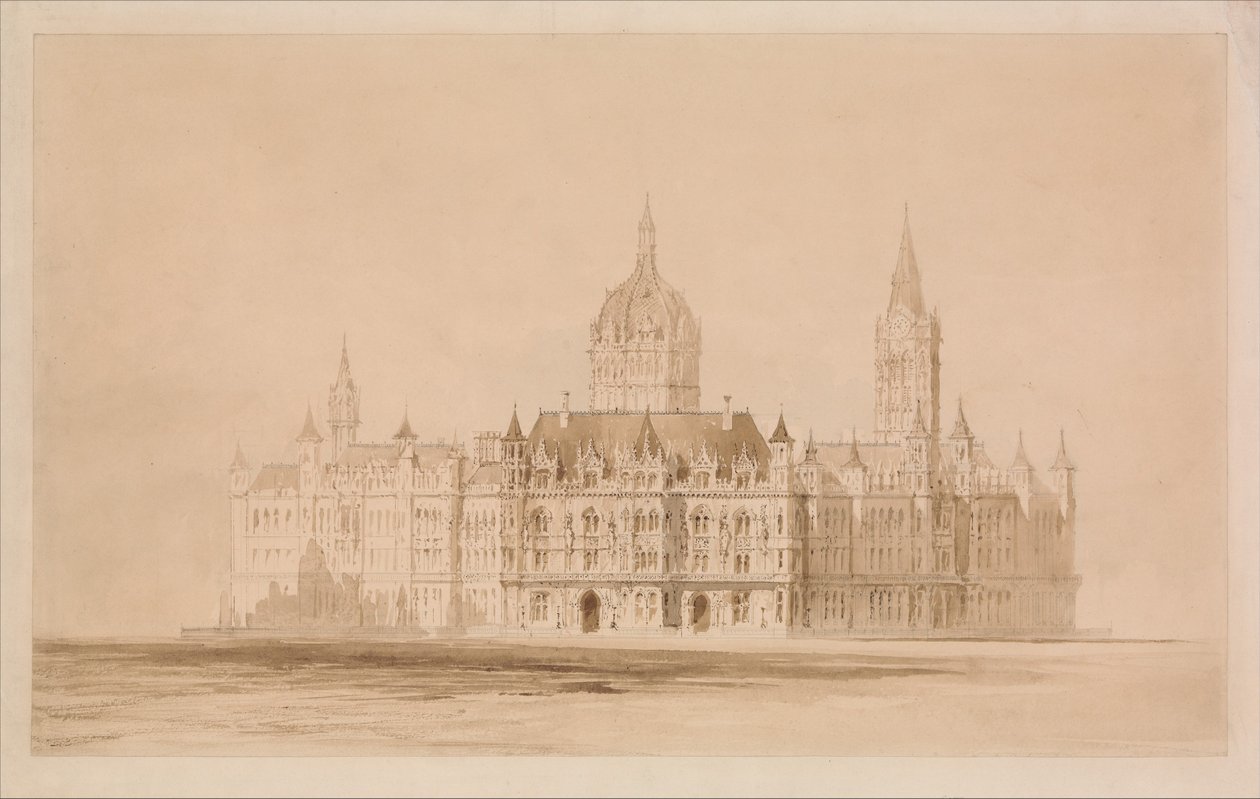 Pályázati terv a manchesteri városházához alkotó: Thomas Allom