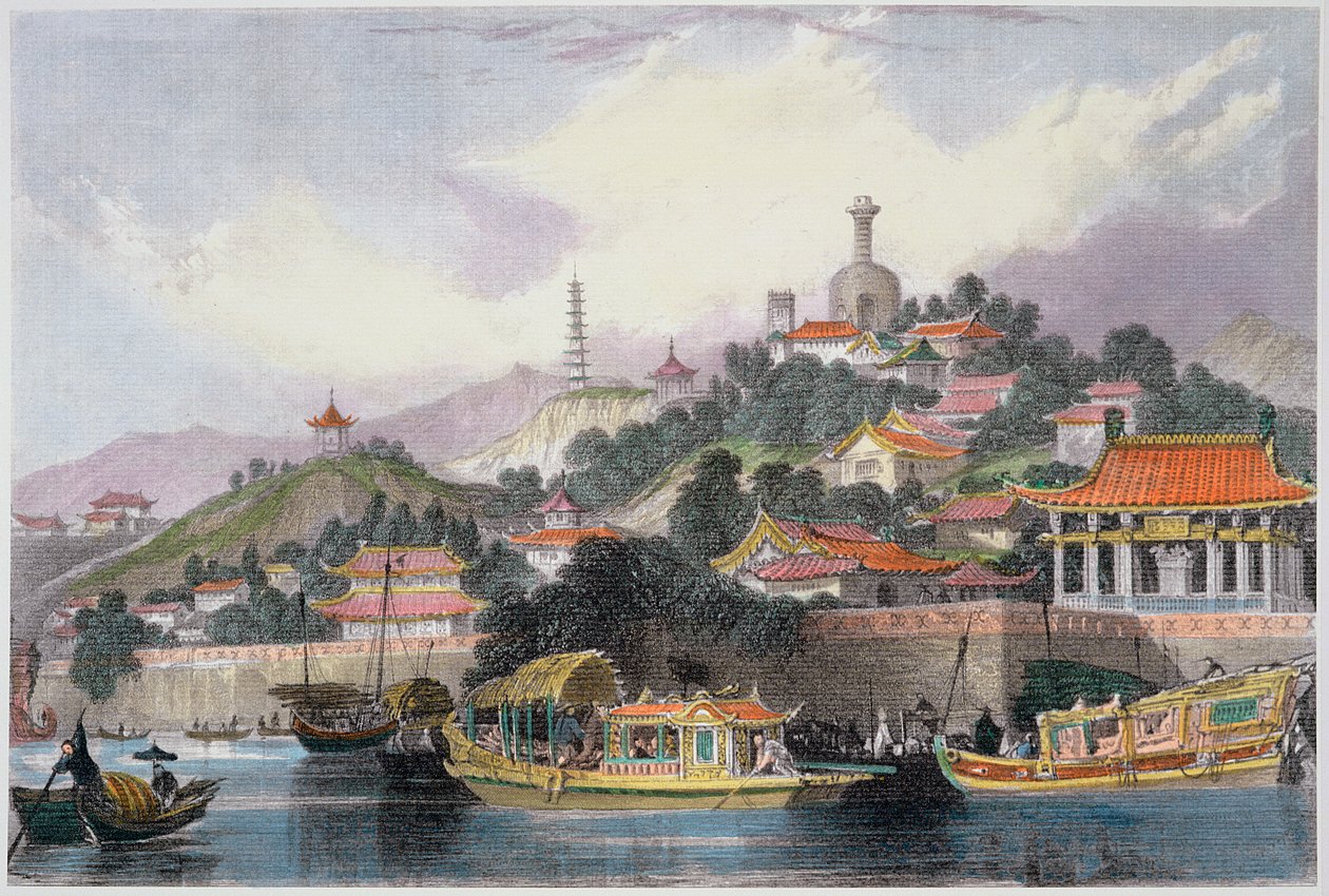 "A császári palota kertje, Peking", Kína, 1843 alkotó: Thomas Allom