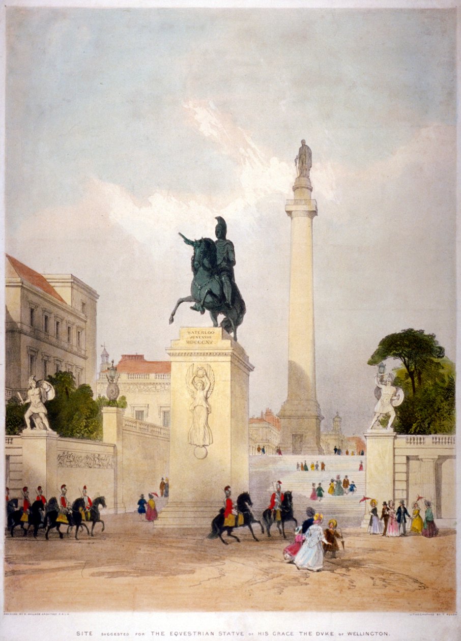 The Mall és Waterloo Place, Westminster, London, 1845 alkotó: Thomas Allom