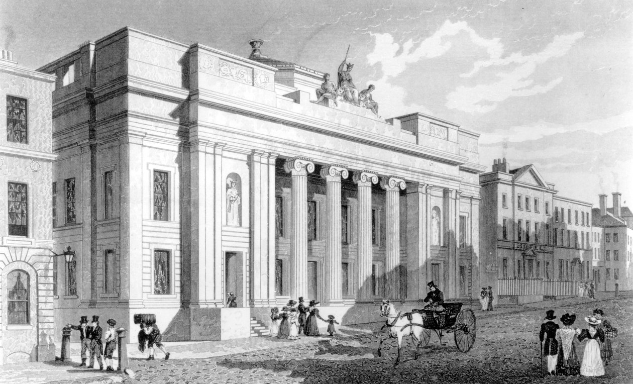 A manchesteri városháza, Richard Winkles metszete, 1829 alkotó: Thomas Allom