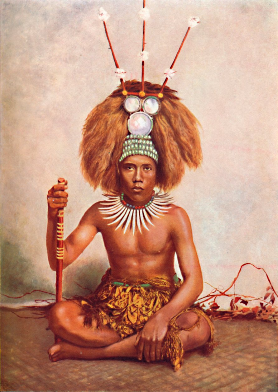 Egy szamoai főnök teljes ünnepi jelmezben, 1902 alkotó: Thomas Andrew