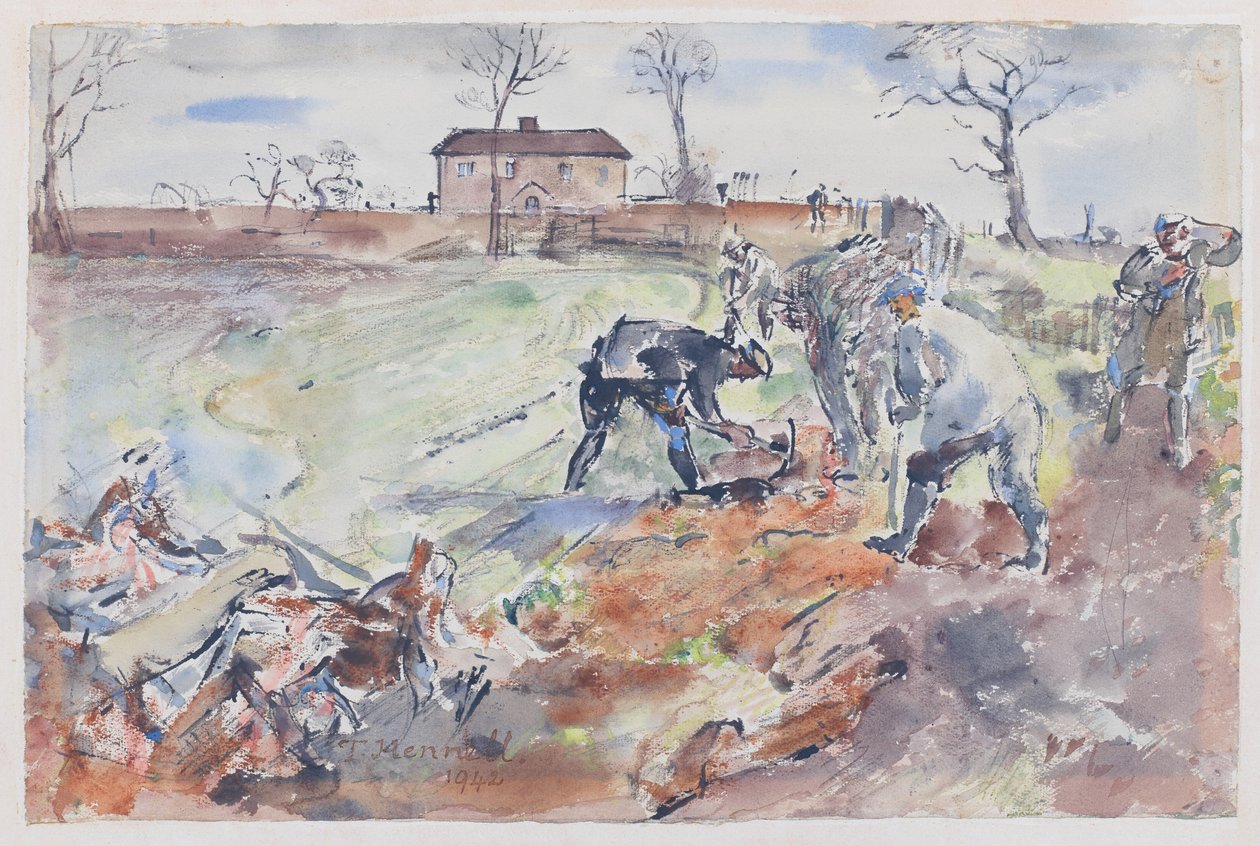 Grubbing And Burning A Hedge alkotó: Thomas Barclay Hennell
