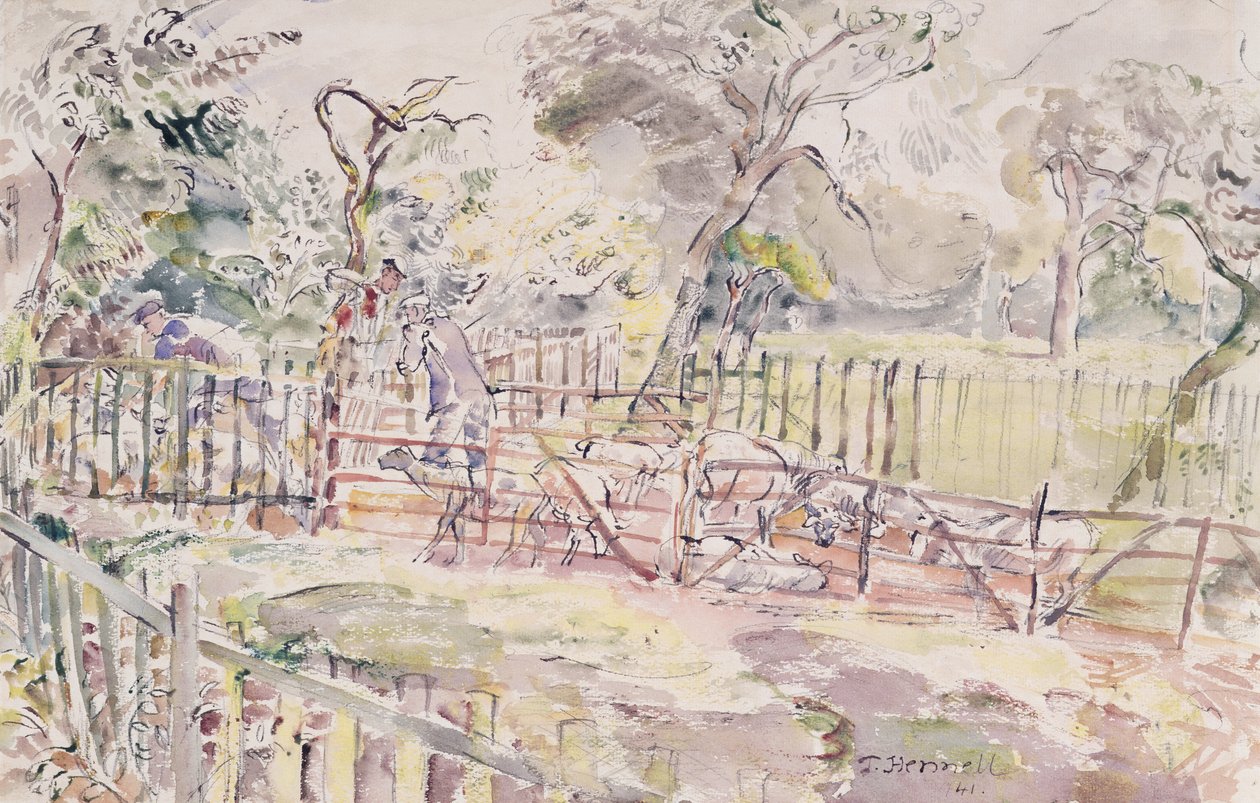Juhászat, New Street, Ridley, 1941 alkotó: Thomas Barclay Hennell