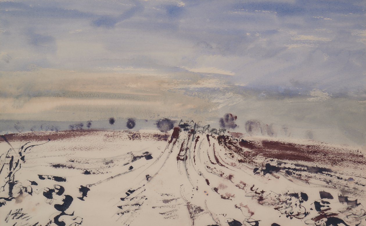 Tanyasi pálya a hóban, XX. század (akvarell) alkotó: Thomas Barclay Hennell