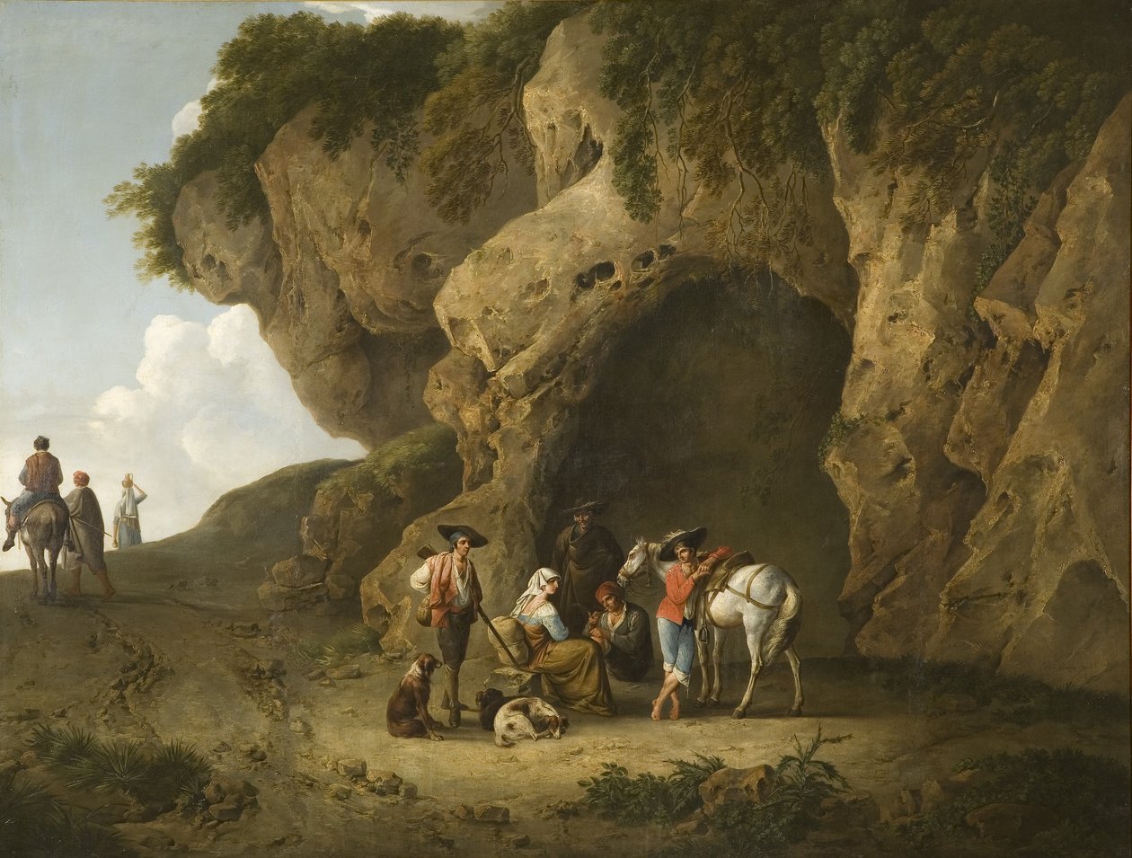 Cavern Scene Subiaco közelében, figurákkal alkotó: Thomas Barker