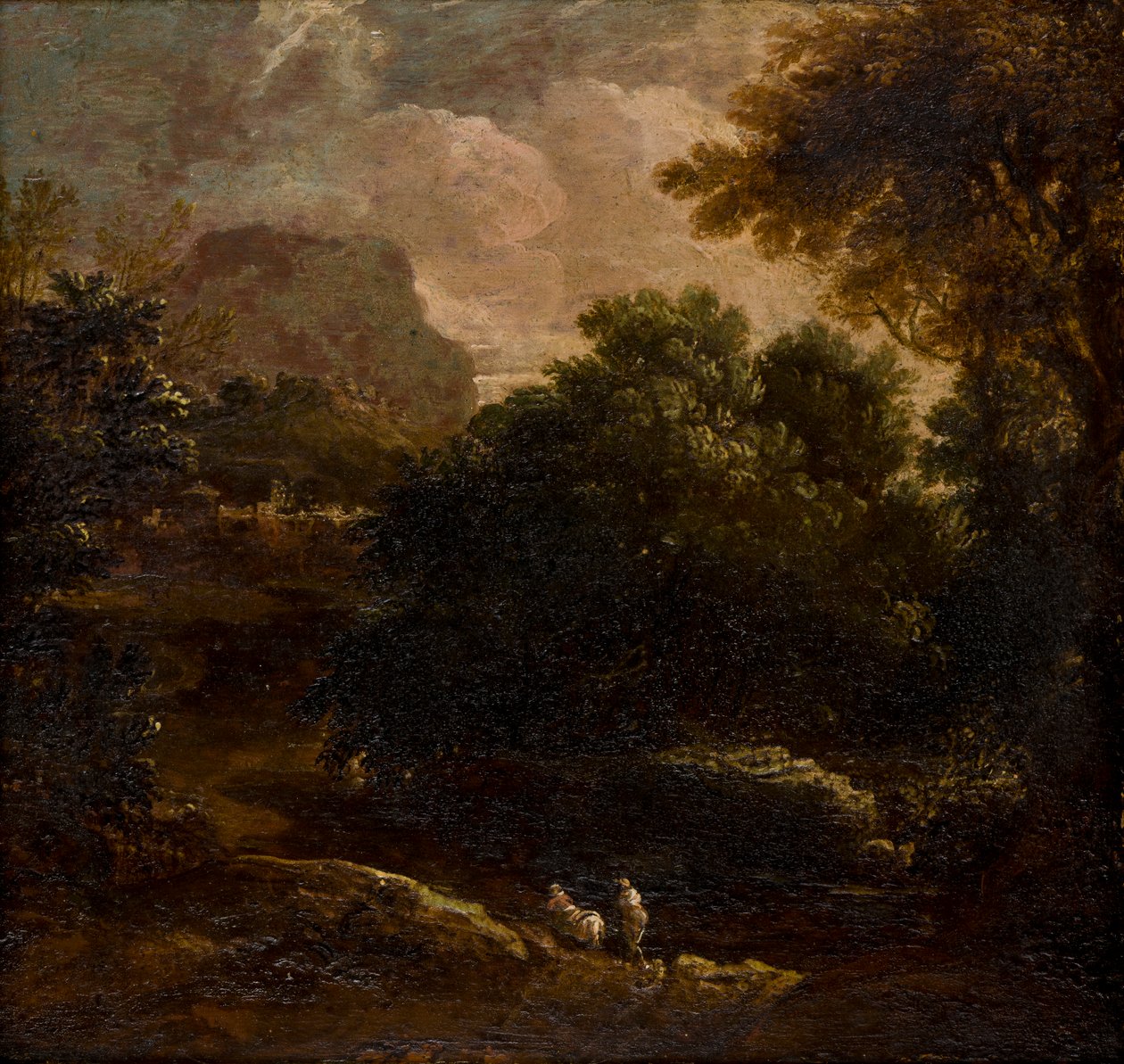 Erdős táj alakokkal, 1789-1847 körül (olaj, tábla) alkotó: Thomas Barker