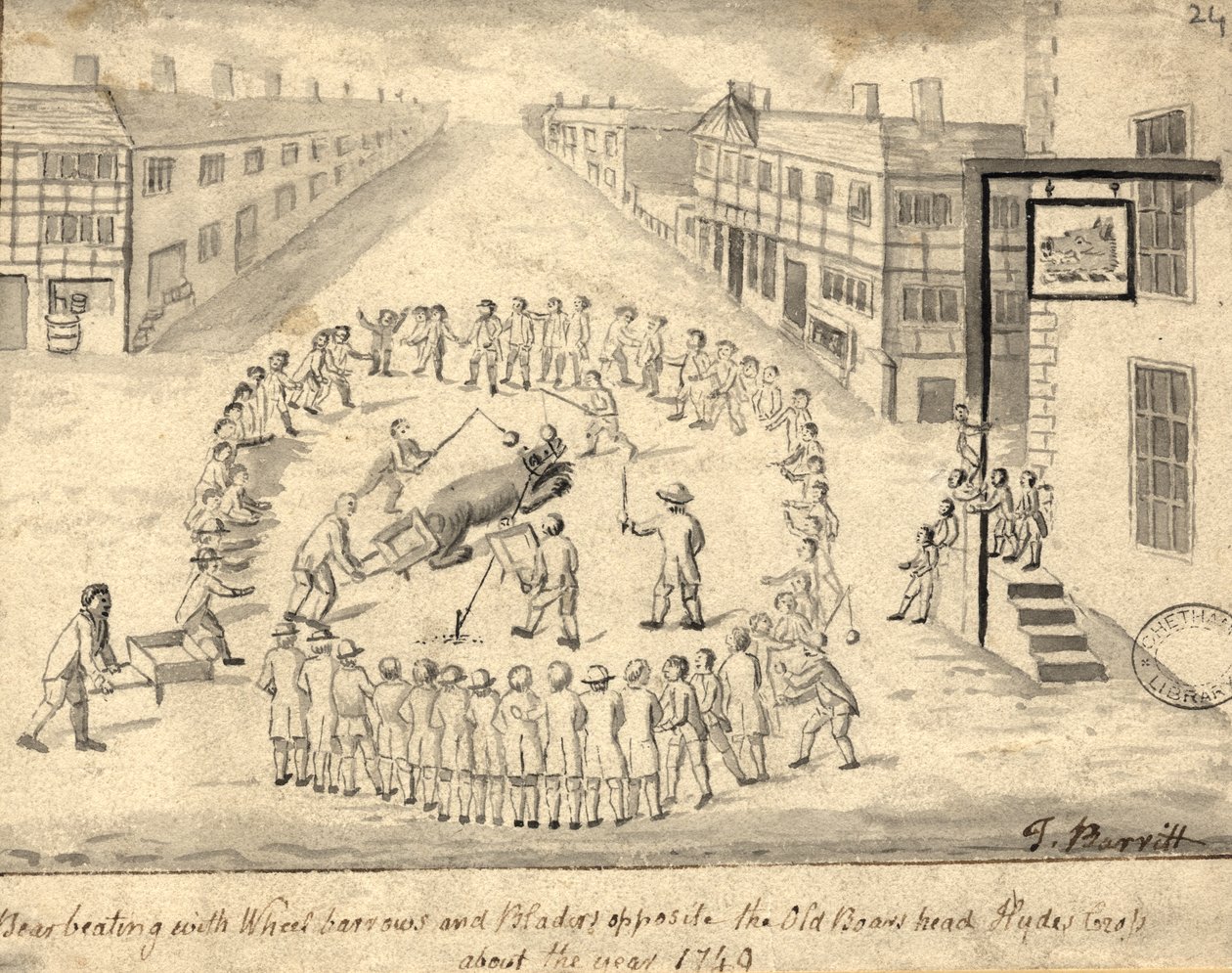 Medvecsali, Manchester, 1819 (toll, tinta és mosás papíron) alkotó: Thomas Barritt