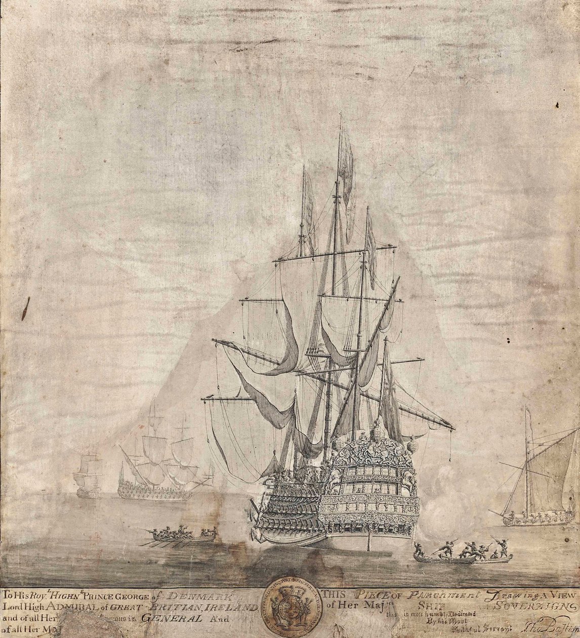 Kilátás Őfelsége Royal Sovereign hajójára alkotó: Thomas Baston