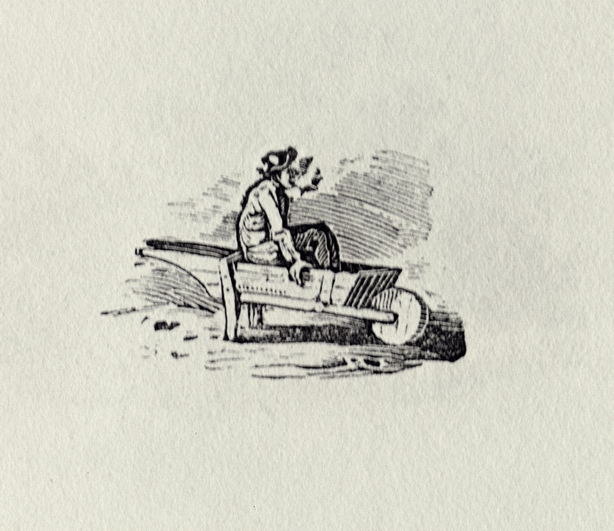 Egy férfi talicskában a Brit madarak és négylábúak története című kiadványból, 1815 (bw metszet) alkotó: Thomas Bewick