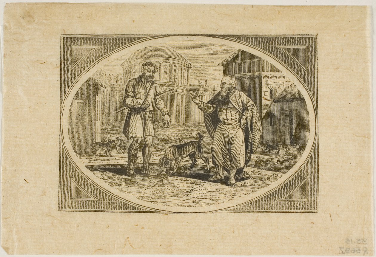 Mese: Egy kutya megharapott ember alkotó: Thomas Bewick