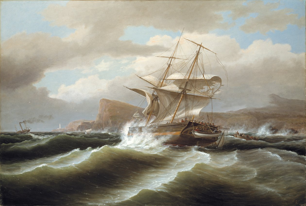 Egy amerikai hajó vészhelyzetben alkotó: Thomas Birch