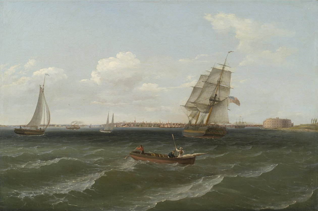New York kikötője, 1813 alkotó: Thomas Birch