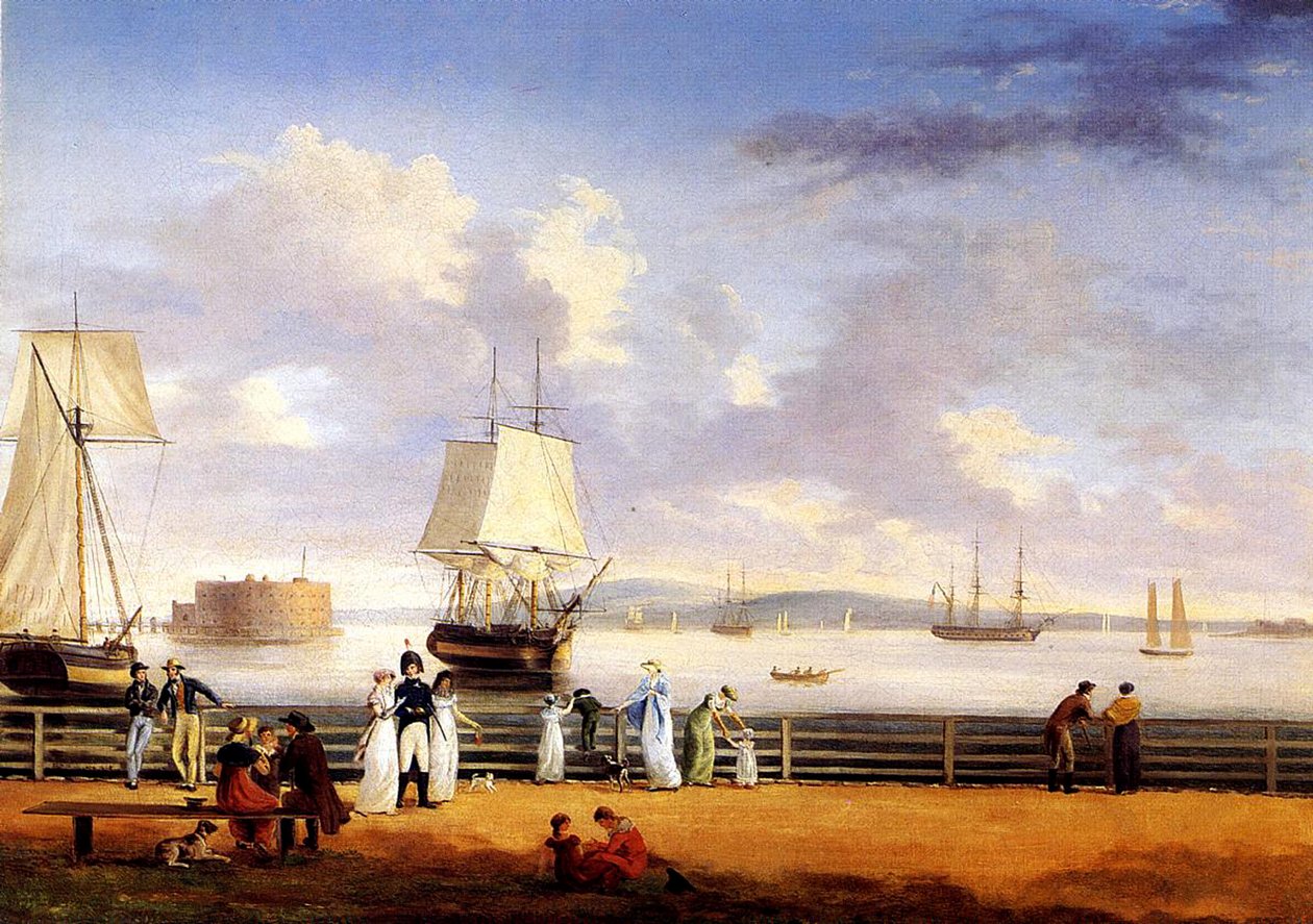 New York-i kikötő, 1810 körül alkotó: Thomas Birch