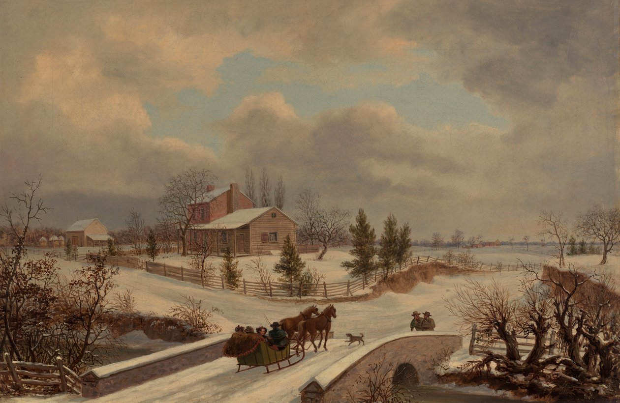 Pennsylvania téli jelenet alkotó: Thomas Birch