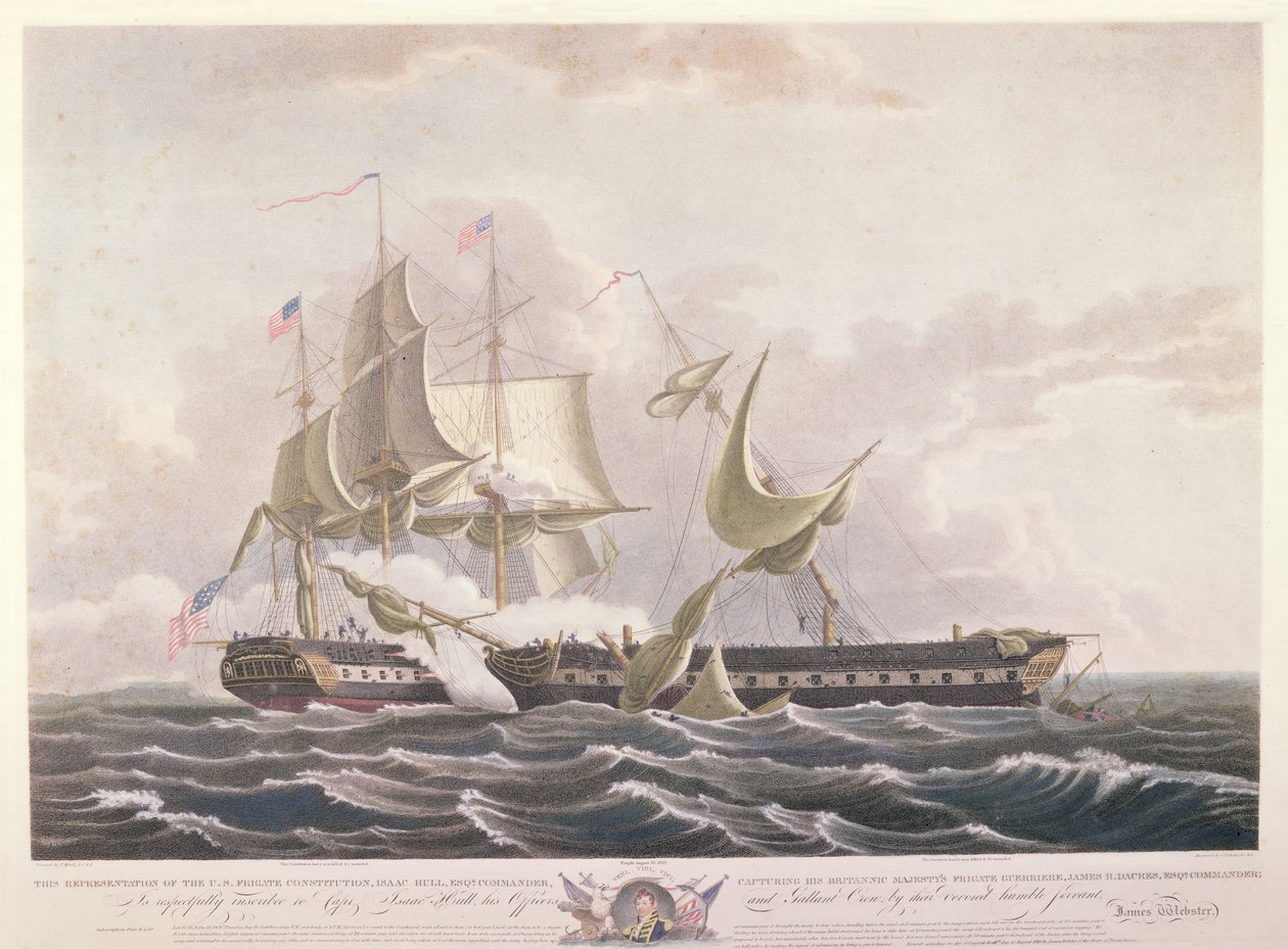 A csata a USS alkotmány és a HMS Guerriere között alkotó: Thomas Birch