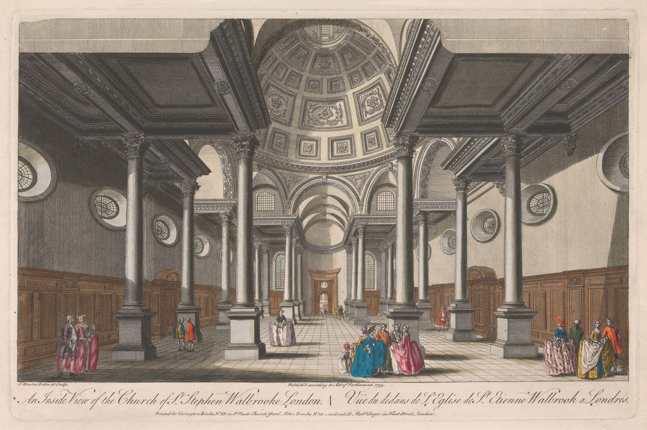 A Szent István-templom belső kilátása, Walbrooke, London alkotó: Thomas Bowles