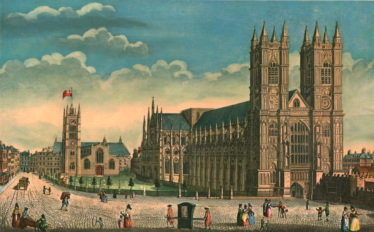 Westminster apátság és Szent Margit templom, 1793. alkotó: Thomas Bowles