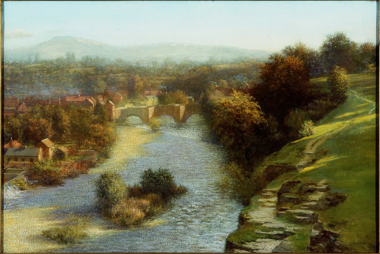 Októberi árvíz, Ludlow, Shropshire, 1930 alkotó: Thomas Bowman Garvie