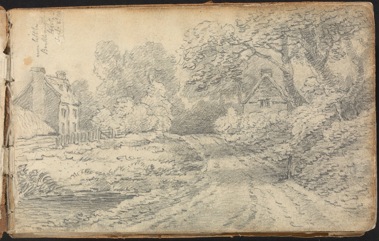 Album of Landscape and Figure Studies: A Road near Berkhamsted, Hertfordshire. 1811. szept alkotó: Thomas Bradshaw