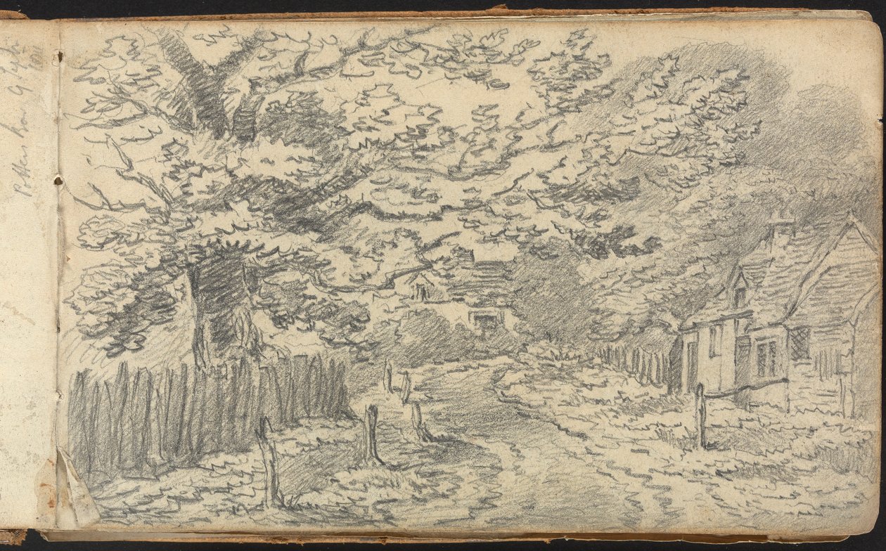 Album of Landscape and Figure Studies: Rural Road near Potten End alkotó: Thomas Bradshaw