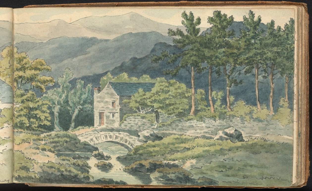 Táj- és alaktanulmányok albuma: Two Houses Along a Roadside in the Mountains alkotó: Thomas Bradshaw