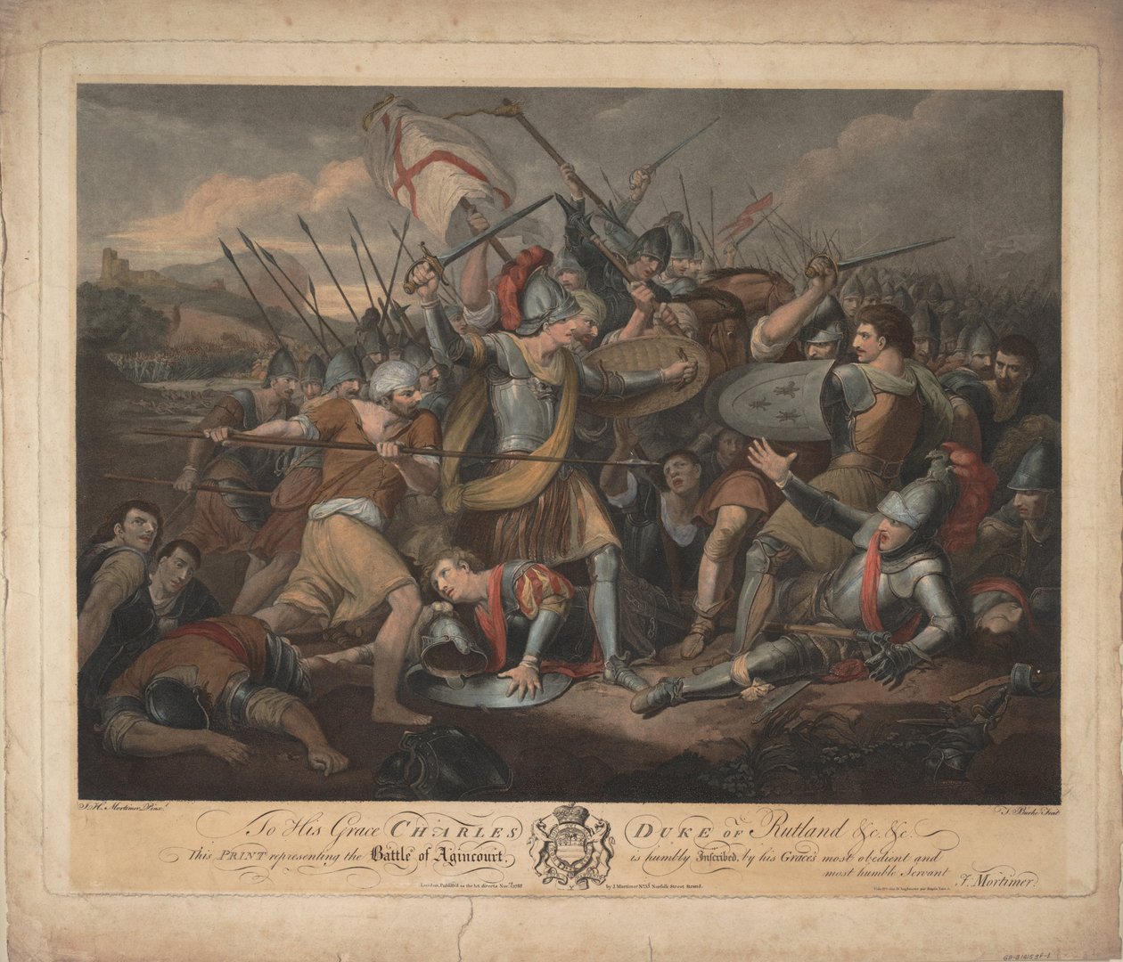 Az agincourti csata 1415. október 25-én, 1783 alkotó: Thomas Burke