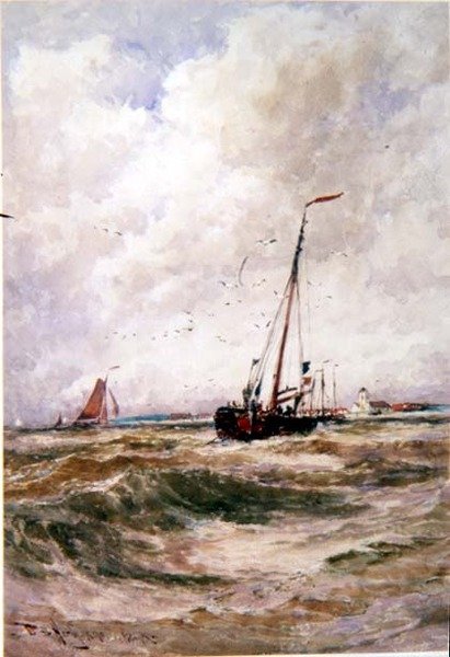 Halászhajók Katwicken alkotó: Thomas Bush Hardy