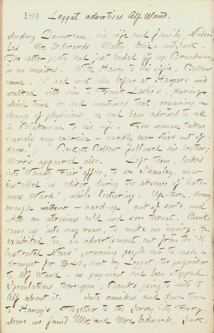 Thomas Butler Gunn Diaries- 18. kötet, 198. oldal, 1862. január 29 alkotó: Thomas Butler Gunn