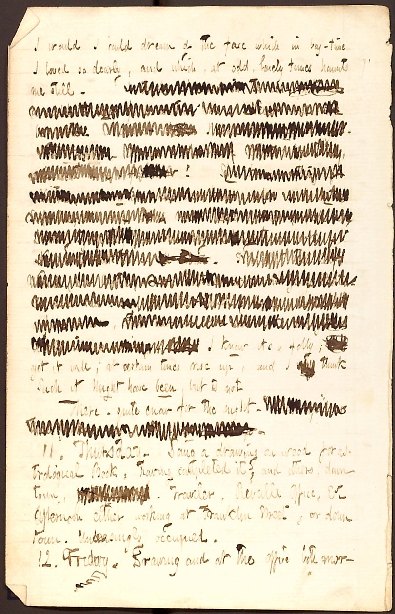 Thomas Butler Gunn naplói- 3. kötet, 44. oldal, 1851. december 10-12 alkotó: Thomas Butler Gunn