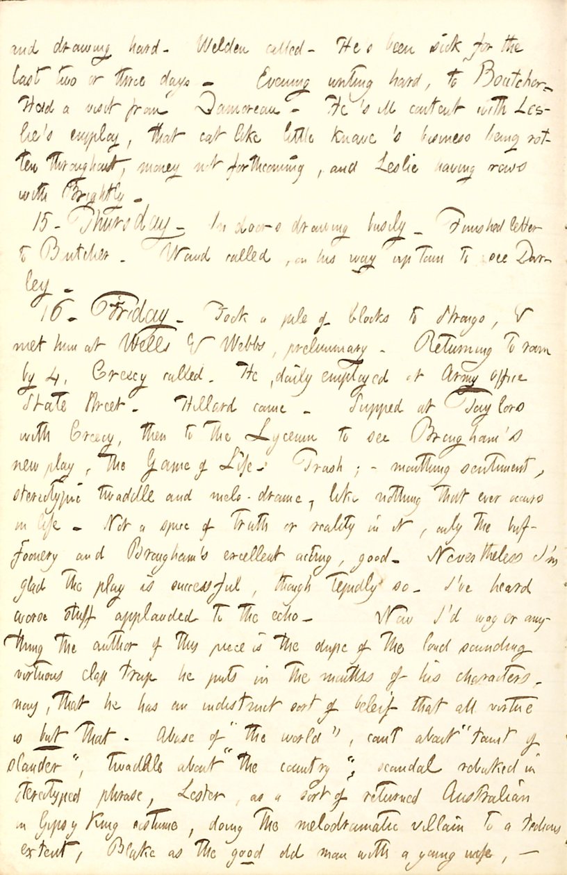 Thomas Butler Gunn Diaries- 6. kötet, 218. oldal, 1853. december 14-16 alkotó: Thomas Butler Gunn
