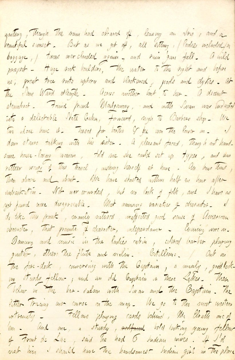 Thomas Butler Gunn naplói- 6. kötet, 59. oldal, 1853. augusztus 13. alkotó: Thomas Butler Gunn
