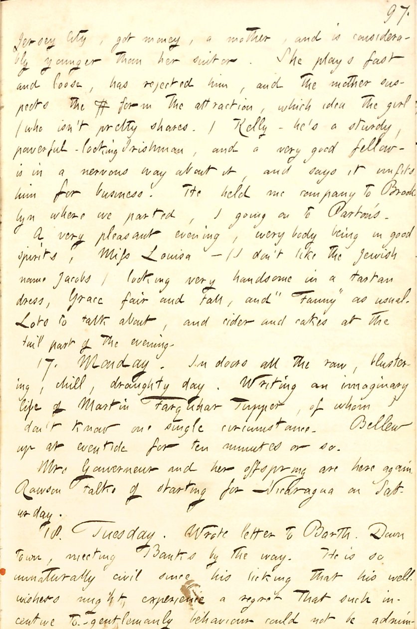 Thomas Butler Gunn naplói- 8. kötet, 104. oldal, 1856. november 16-18 alkotó: Thomas Butler Gunn