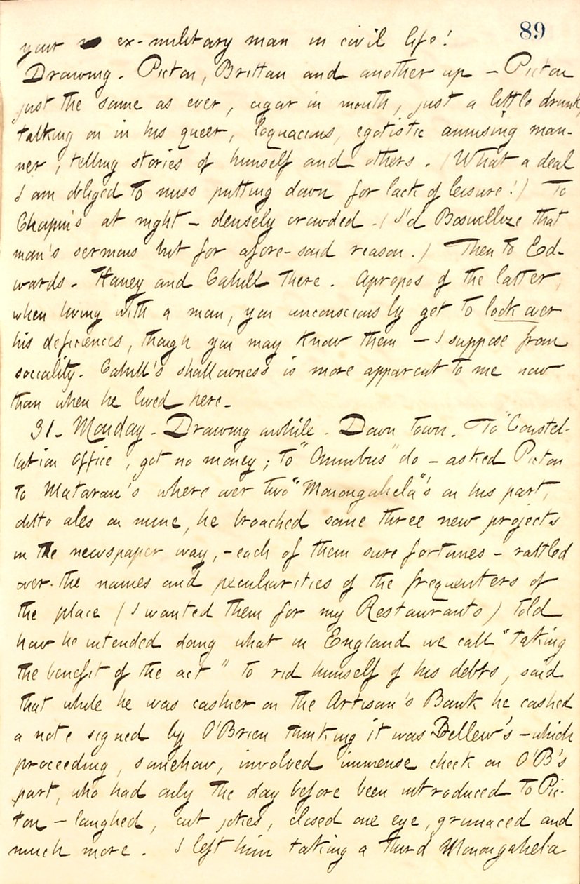Thomas Butler Gunn naplói: 10. kötet, 101. oldal, 1859. január 30–31 alkotó: Thomas Butler Gunn
