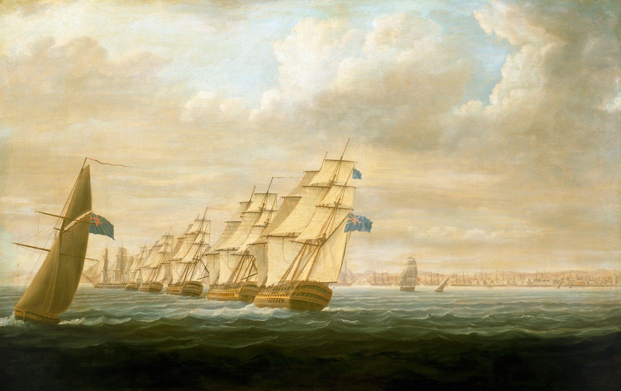 Nelson part menti blokádzáró hajóhada Cádiznál, 1797 július, 1800 körül (olaj, vászon) alkotó: Thomas Buttersworth