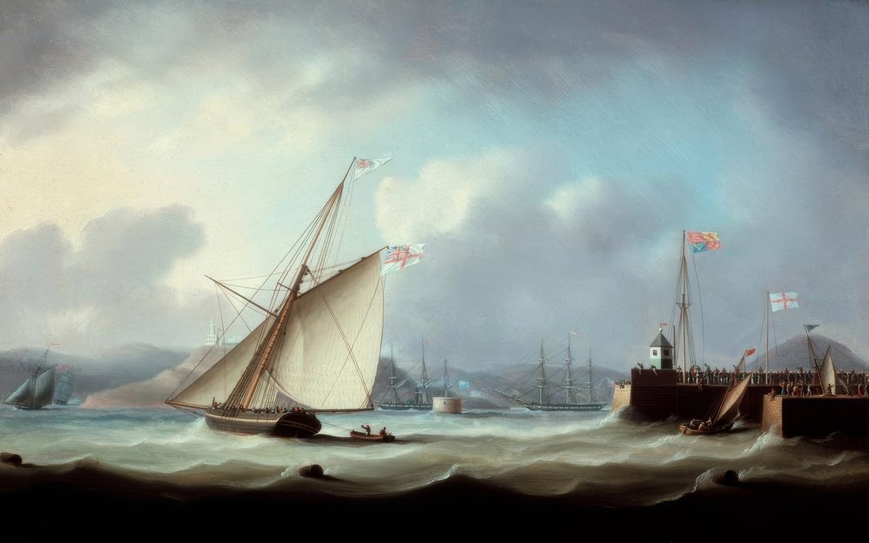 György érkezése IV. Leith kikötőjében alkotó: Thomas Buttersworth