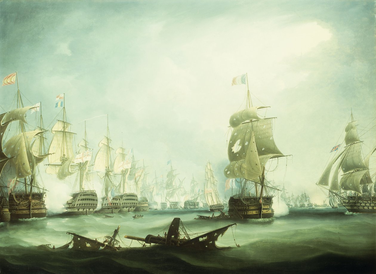 A trafalgari csata, 1805, alkotó: Thomas Buttersworth