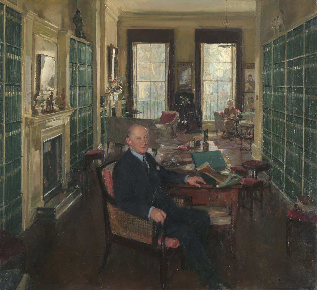 Sir Robert Witt a Portman Square 32. szám alatti könyvtárában alkotó: Thomas Cantrell Dugdale