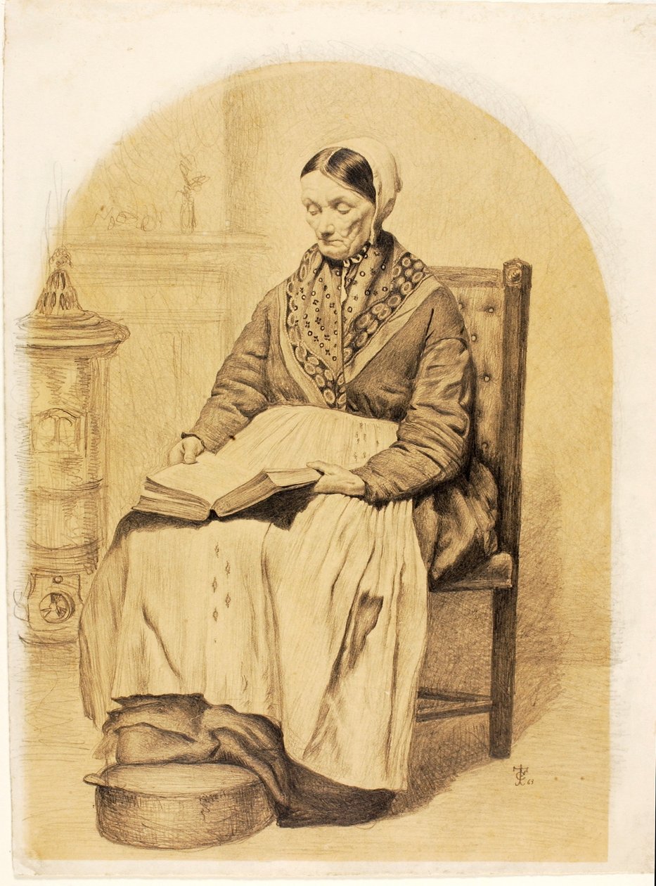 (Ülő nő, olvasás) alkotó: Thomas Charles Farrer