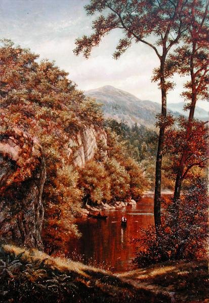 Nyári nap egy hegyi tavon alkotó: Thomas Charles Farrer