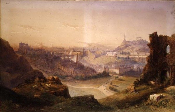 Edinburgh a Salisbury Crags-ből alkotó: Thomas Charles Leeson Rowbotham