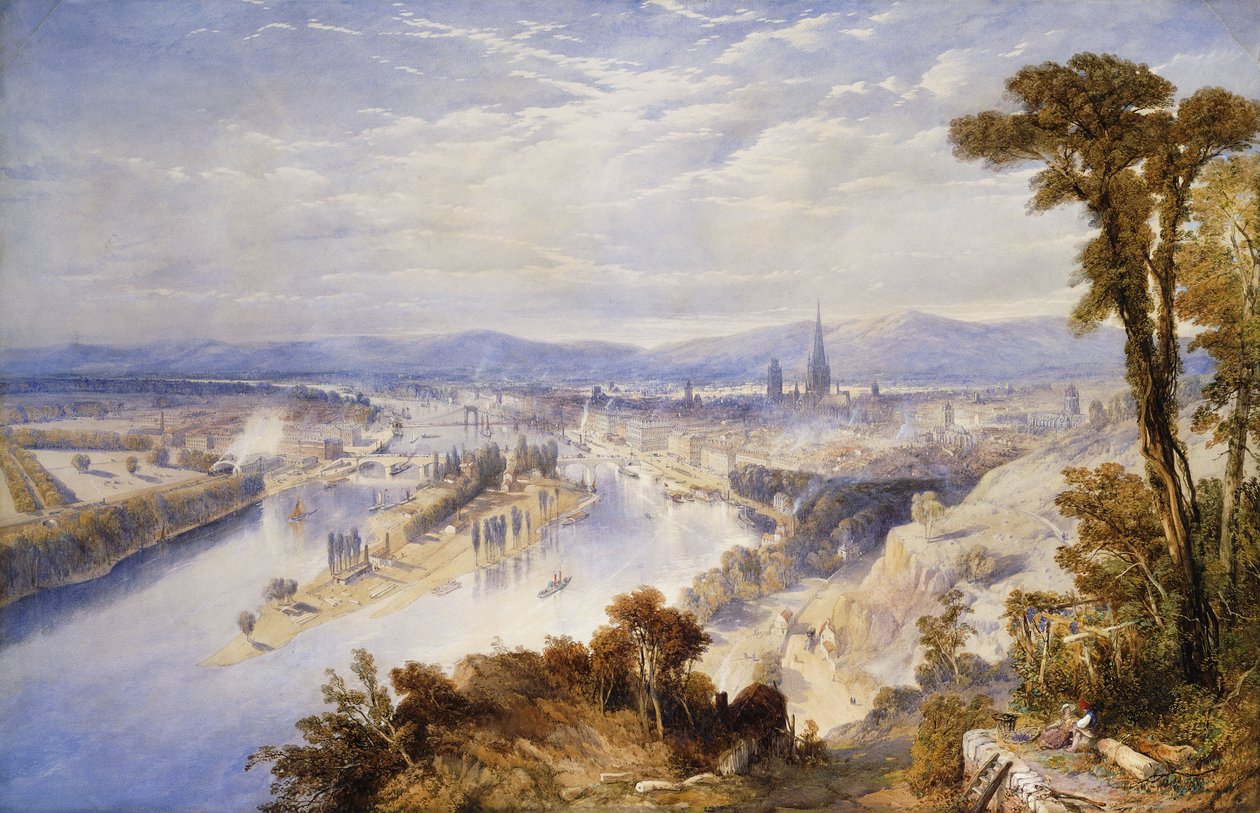 Rouen a Szent Katalin-dombról, 1849 alkotó: Thomas Charles Leeson Rowbotham