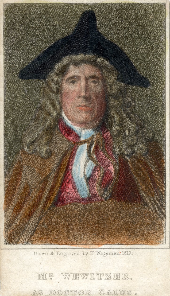 Wewitzer úr, mint Doktor Caius, 1819. alkotó: Thomas Charles Wageman