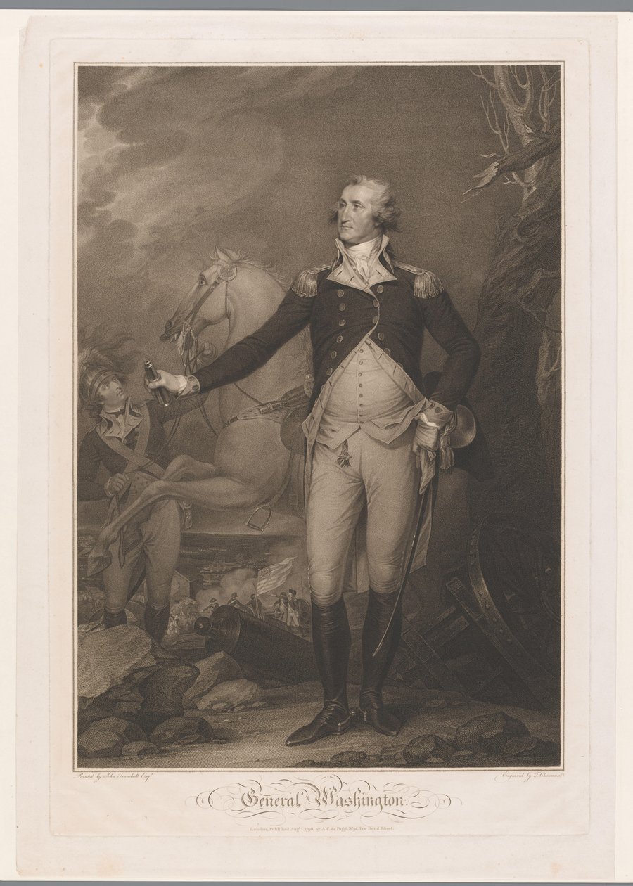 Portré van George Washington Washington tábornok (cím a tárgyon) alkotó: Thomas Cheesman