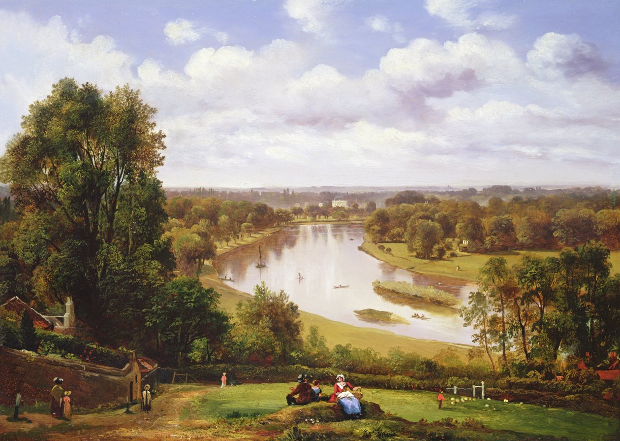 Kilátás a Temze folyóra a Richmond Hillről alkotó: Thomas Christopher Hofland