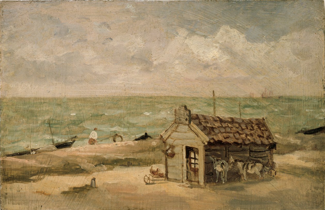 Halászkunyhó a tenger mellett, 19. század eleje alkotó: Thomas Churchyard