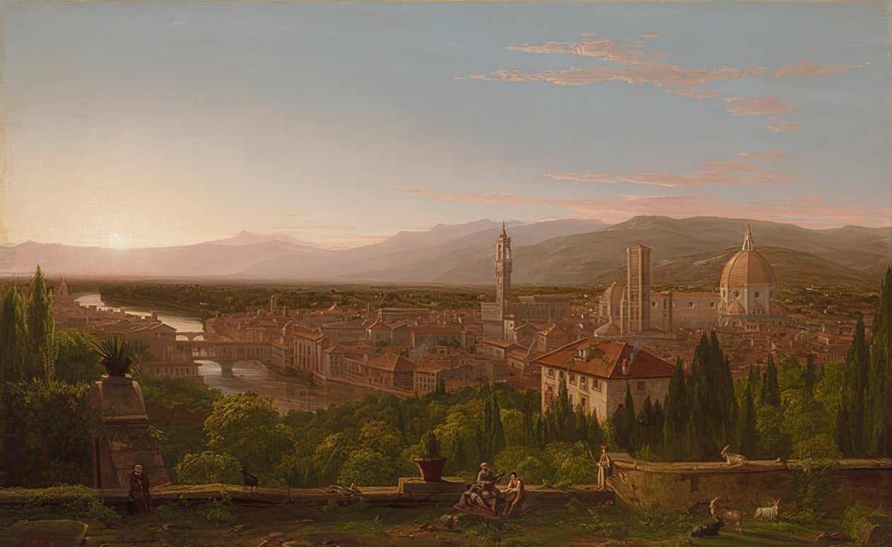 Kilátás Firenzére. 1837 alkotó: Thomas Cole