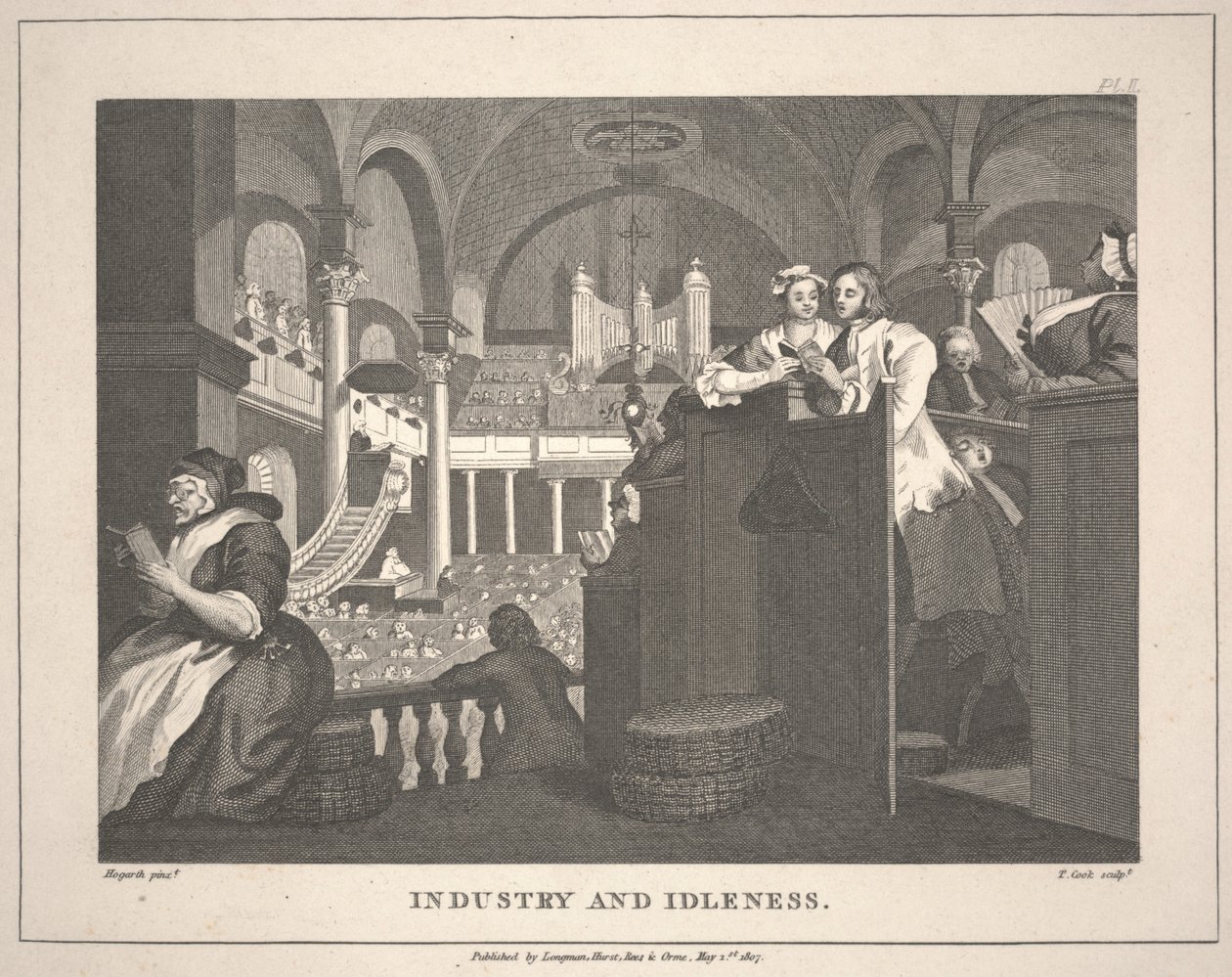 Ipar és tétlenség [Hogarth: A szorgalmas tanítvány, aki a keresztény kötelességét teljesíti] című könyve nyomán] alkotó: Thomas Cole